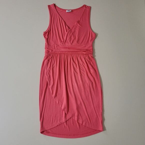 Lascana Beach Time Coral Sleeveless Surplice V-neck Tulip Hem Dress - Picture 2 of 15